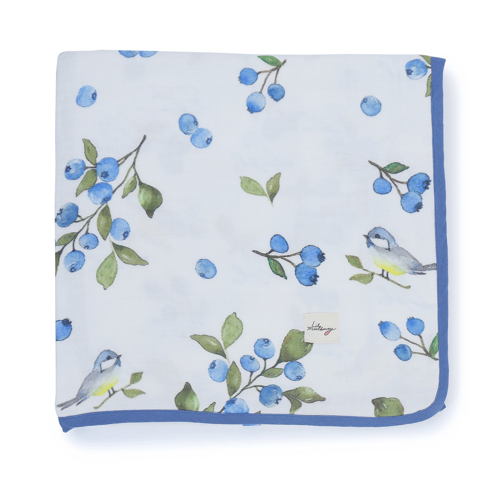 Blueberry & Bird Muslin Blanket 082
